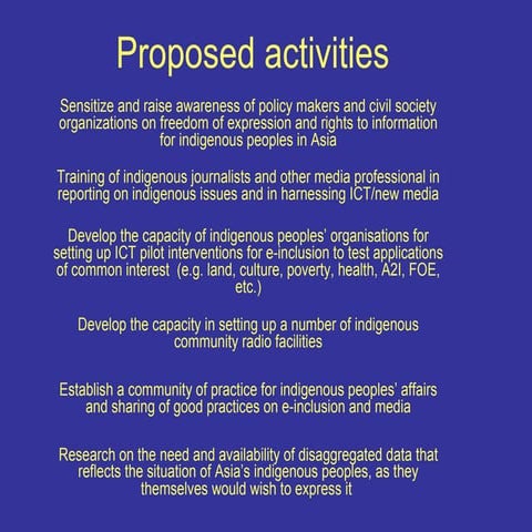 Z. Proposed Activities