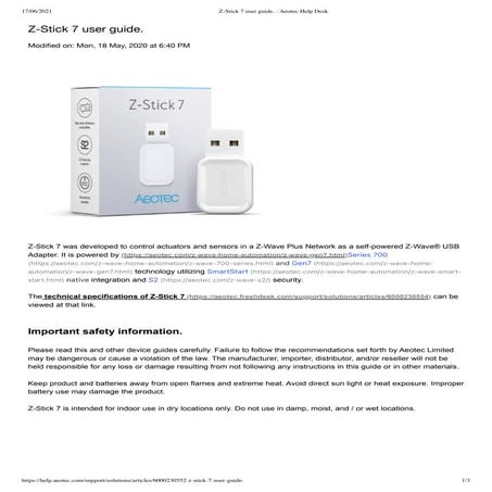 Z stick 7 user guide