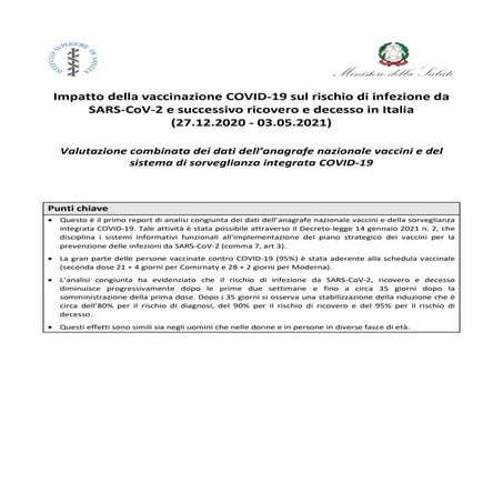 Report impatto vaccinazione-covid-19 in Italia