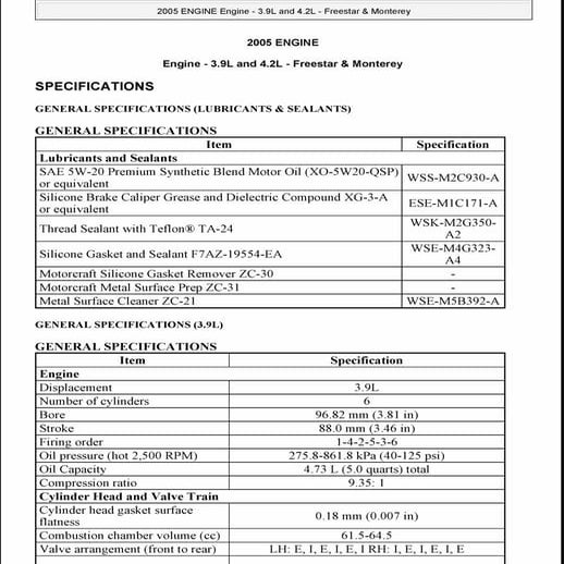 2006 FORD FREESTAR Service Repair Manual PDF