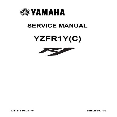 2011 Yamaha YZFR1000ACR Service Repair Manual