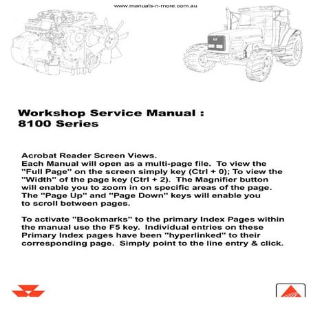 Massey Ferguson MF 8160 Tractor Service Repair Manual