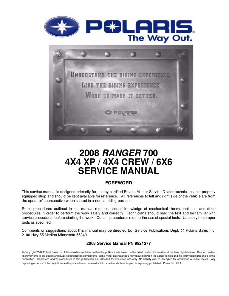 Polaris Ranger 700 Xp Manual Polaris Ranger 700 Xp Manual