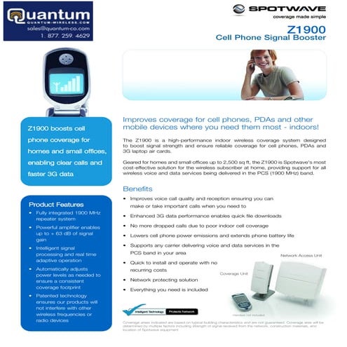 Spotwave Z1900 PCS 1900 MHz Cell Phone Signal Booster (Quantum-Wireless.com)