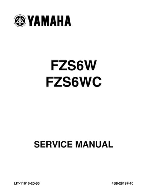 2009 Yamaha FZ1 FZS1000 Service Repair Manual | PDF