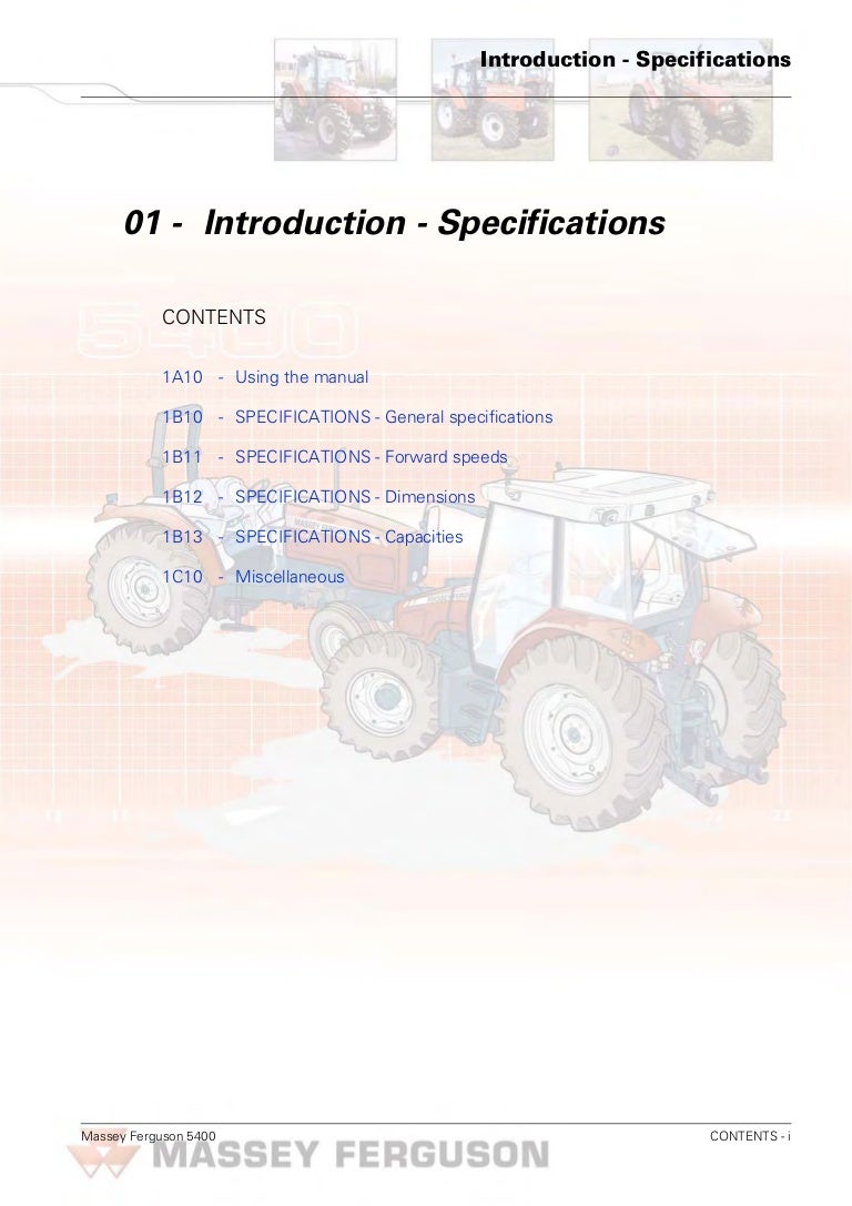 Massey Ferguson Mf 5425 Tractor Service Repair Manual