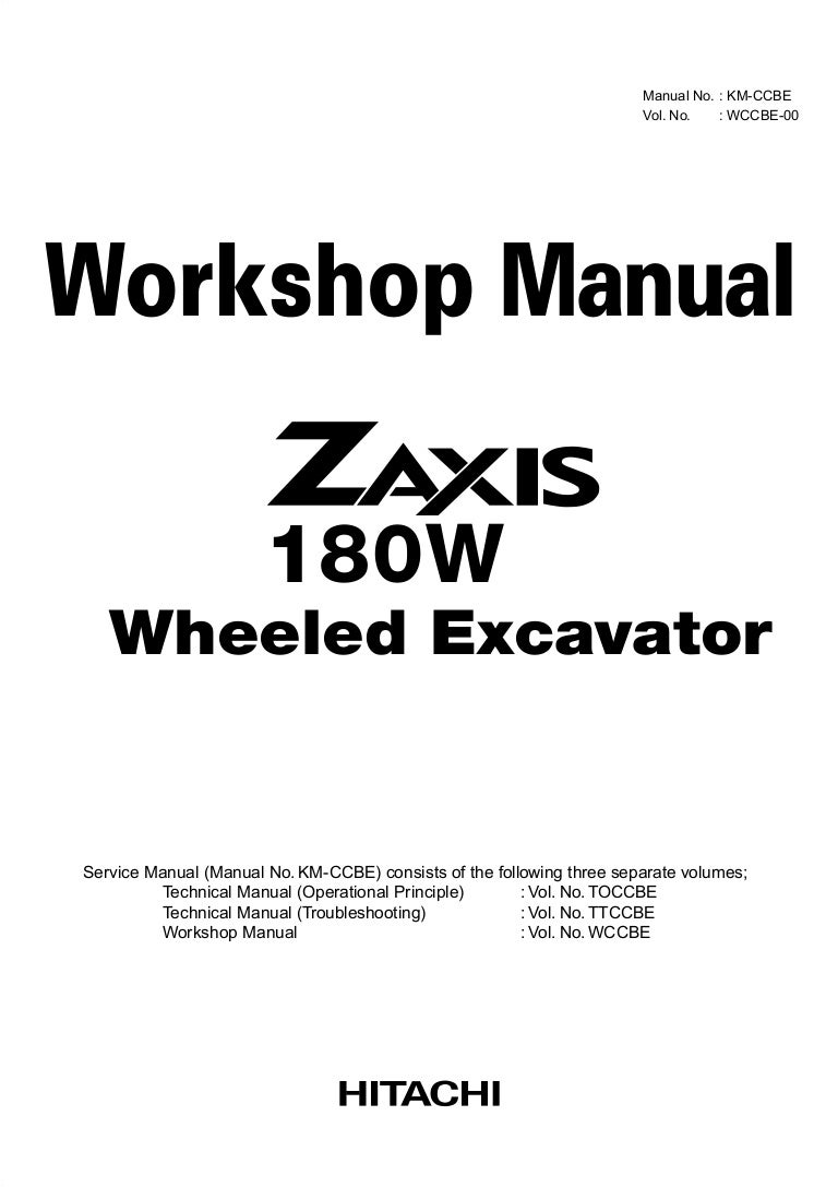 Hitachi Zaxis 180w Wheeled Excavator Service Repair Manual Instant