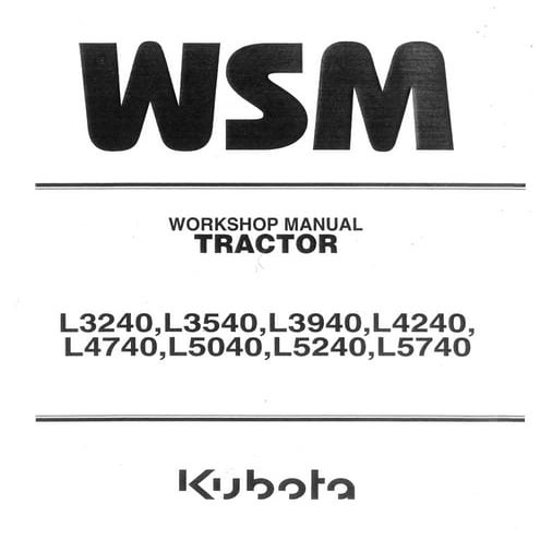 Kubota L5040 Tractor Service Repair Manual | PDF