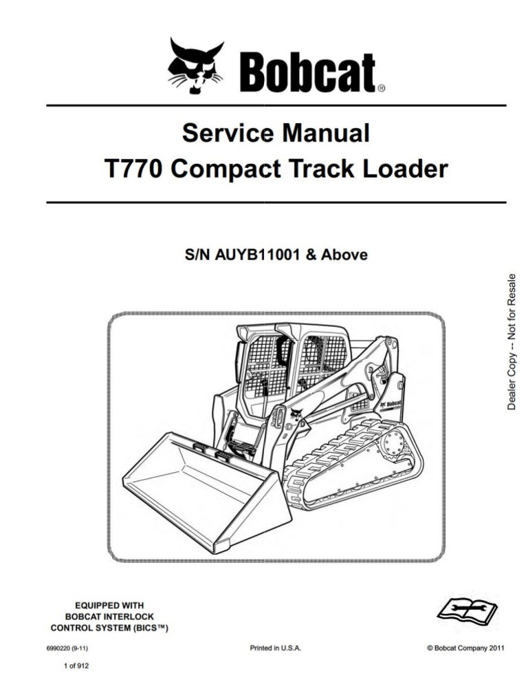 BOBCAT T770 COMPACT TRACK LOADER Service Repair Manual SN：AUYB11001 A…