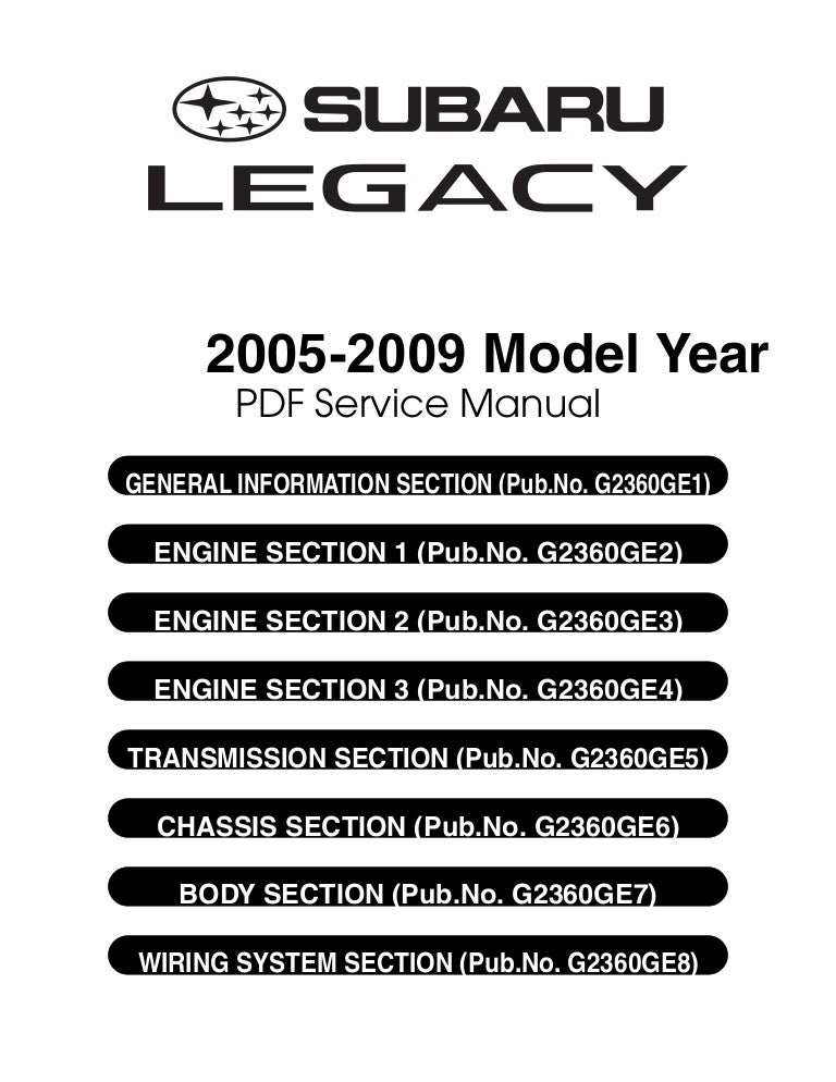 2005 Subaru Outback 3 Service Repair Manual