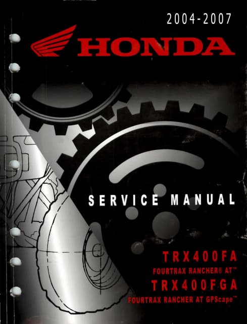 2004 Honda TRX400FA FourTrax Rancher AT Service Repair Manual | PDF
