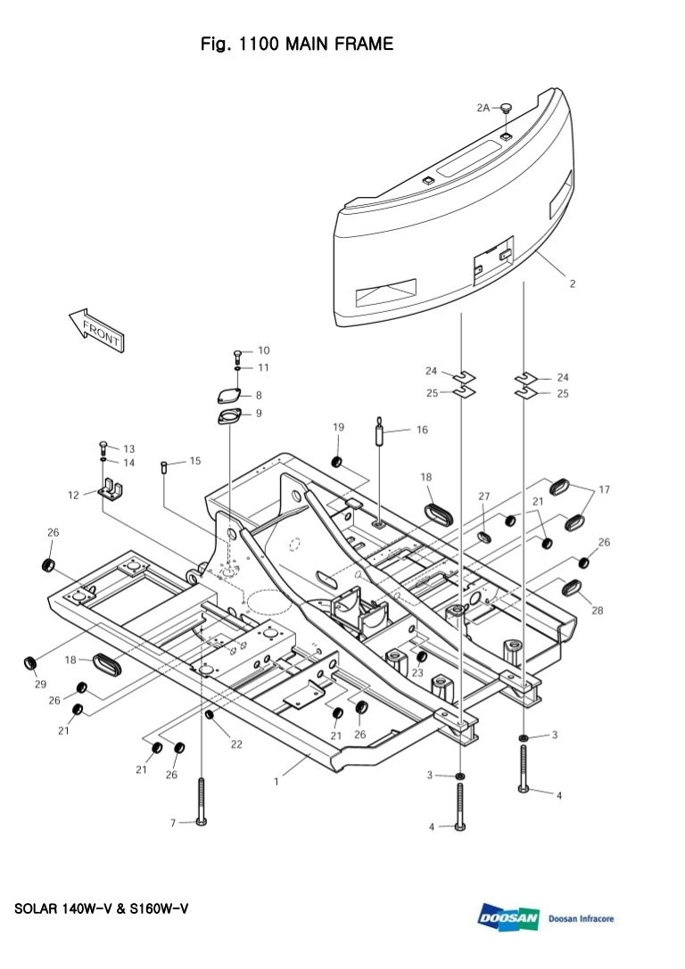 DOOSAN SOLAR 140W-V / 160W-V (140WV / 160WV) WHEELED EXCAVATOR Service  Repair Manual