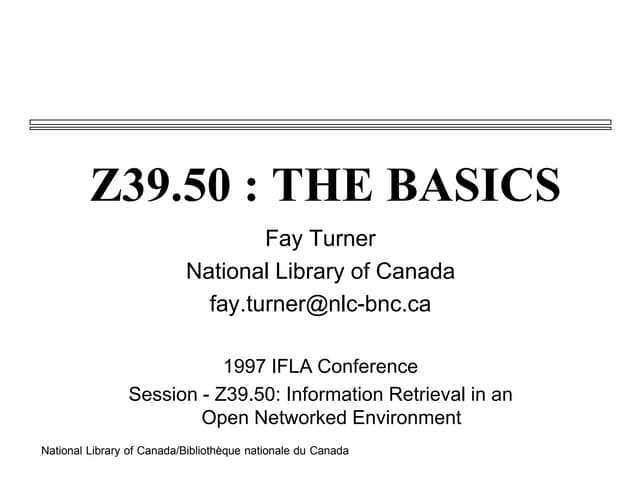 Z39.50 basics