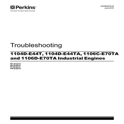 PERKINS 1106C-E70TA AND 1106D-E70TA INDUSTRIAL ENGINE （Model PV）Service Repai...