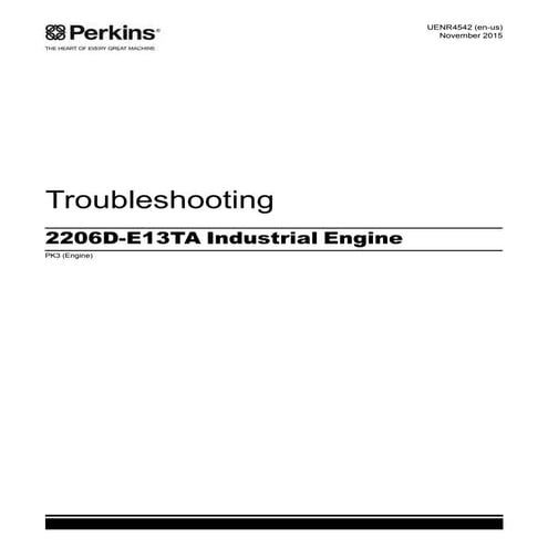 PERKINS 2200 SERIES 2206D-E13TA INDUSTRIAL ENGINE Service Repair Manual