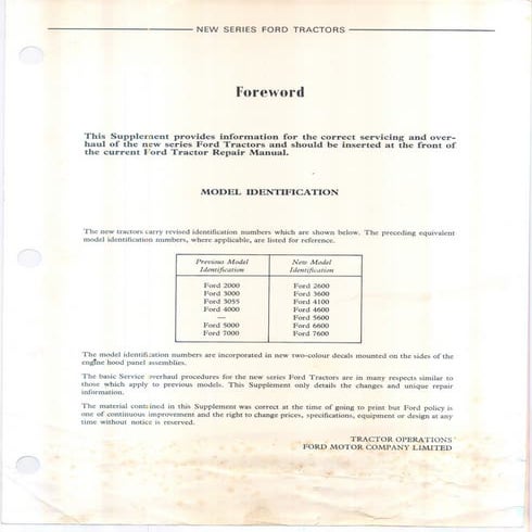 Ford 4100 Tractor Service Repair Manual