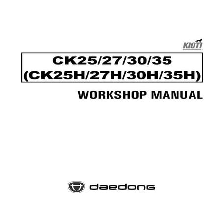 Kioti Daedong CK25 Tractor Service Repair Manual