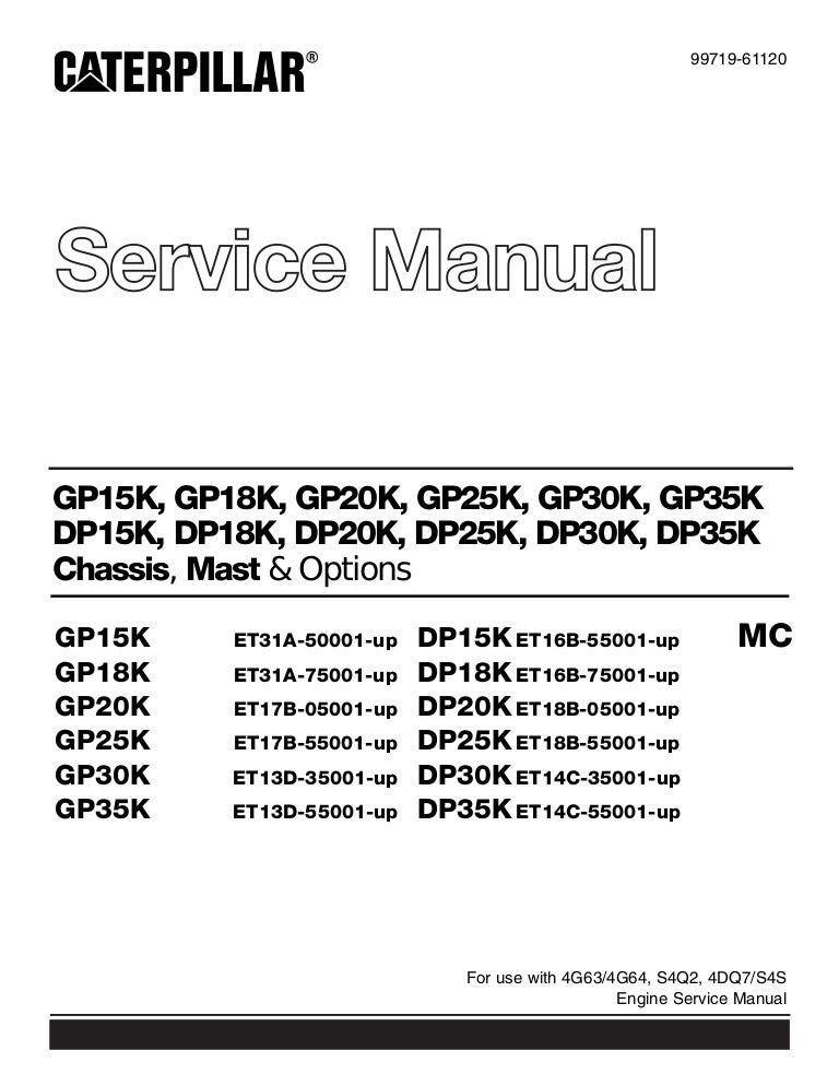 Caterpillar Cat Dp20k Mc Forklift Lift Trucks Service Repair Manual S