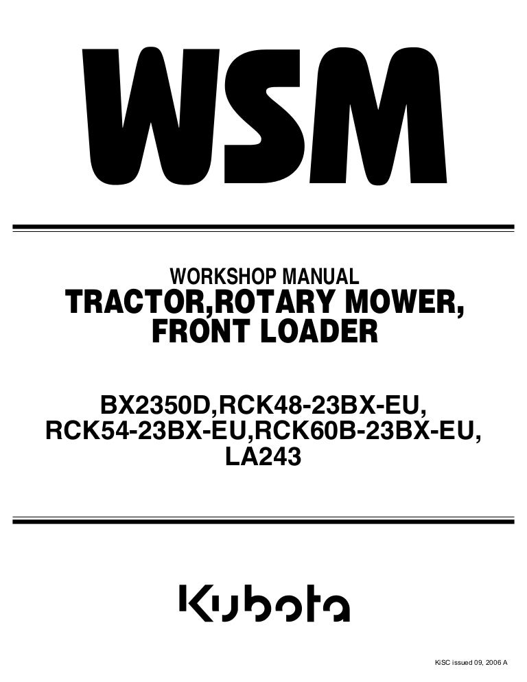 Kubota RCK54-23BX-EU Tractor Service Repair Manual