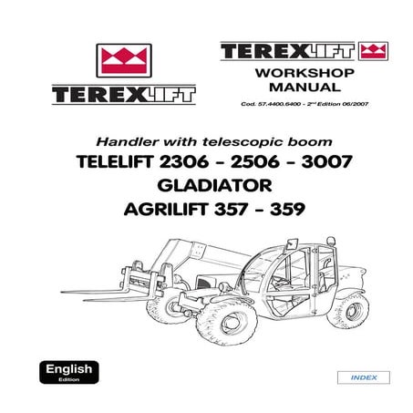 TEREX TELELIFT 2506 GLADIATOR AGRILIFT TELESCOPIC HANDLER Service Repair Manual
