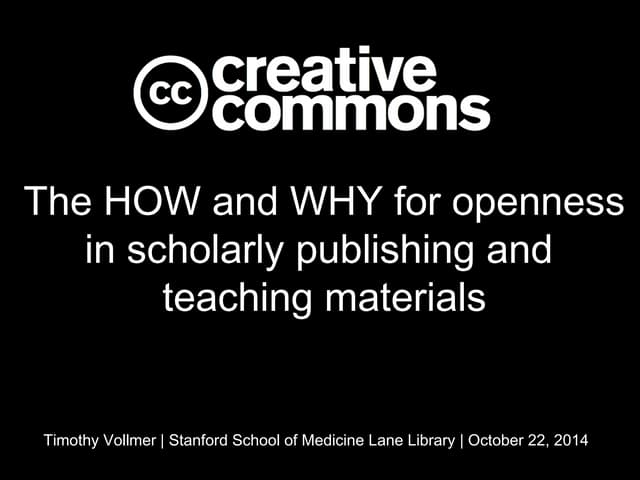 Stanford Open Access Week 2014 presentation