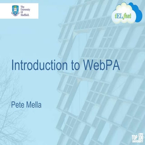 Introduction to WebPA