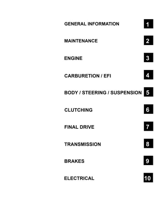 2011 POLARIS RZR 900 SERVICE MANUAL visual data 4