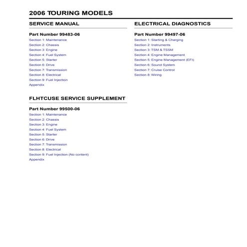 2006 Harley-Davidson FLHRCI Road King Classic Service Repair Manual | PDF