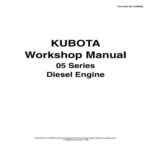 KUBOTA V1505-T-B (E) DIESEL ENGINE Service Repair Manual | PDF