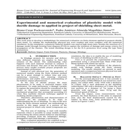 Experimental and numerical evaluation of plasticity model with ductile damage...