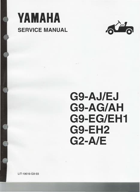 Yamaha G9-AH Golf Cart Service Repair Manual | PDF