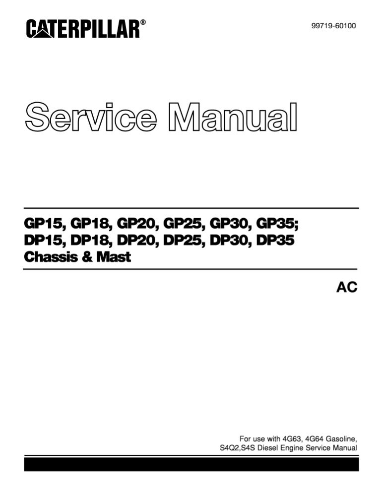 Caterpillar Cat Dp25 Fc Forklift Lift Trucks Service Repair Manual Sn