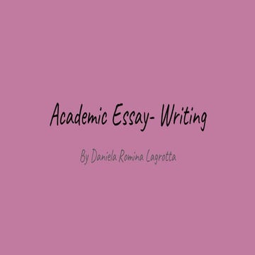 Academic essay  writing