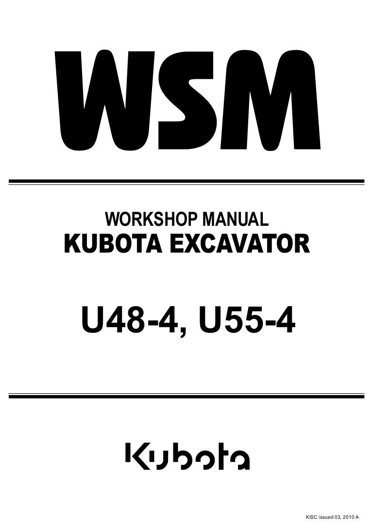 Kubota U55 4 Excavator Service Repair Manual