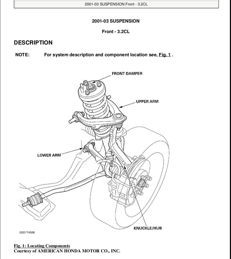 01 Acura Cl Service Repair Manual