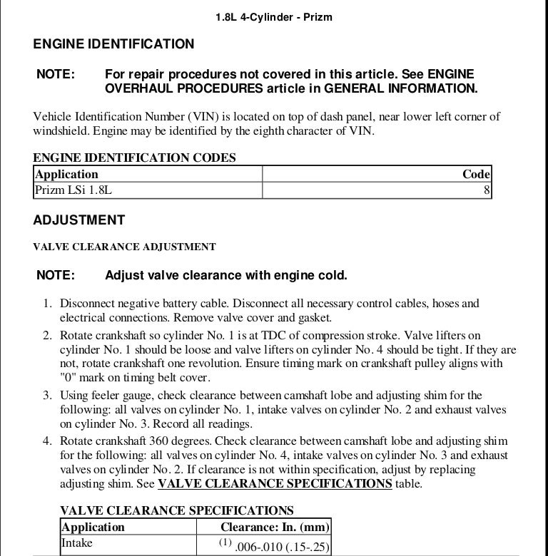 2001 Toyota Corolla Service Repair Manual