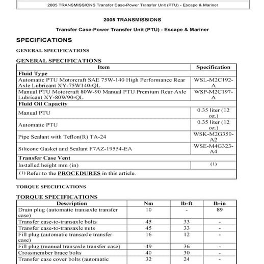2005 FORD ESCAPE FREE REPAIR MANUAL visual data 8