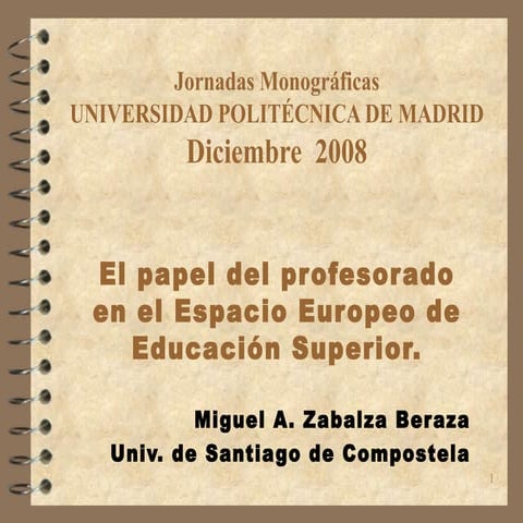 El Papel del Profesorado. M. Ángel Zabalza