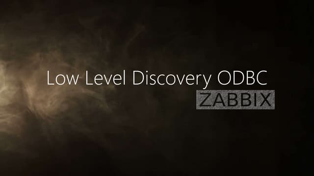 1º Meetup Zabbix Meetup do Recife: Francys Nivea - LLD ODBC
