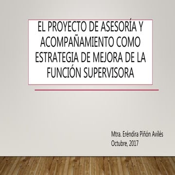 El Proyecto de asesoría y acompañamiento como estrategia de mejora de la func...