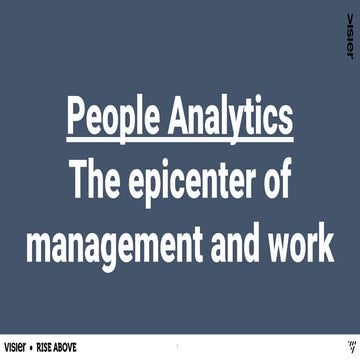 Zack Johnson: Session title: People Analytics: the epicenter of management an...