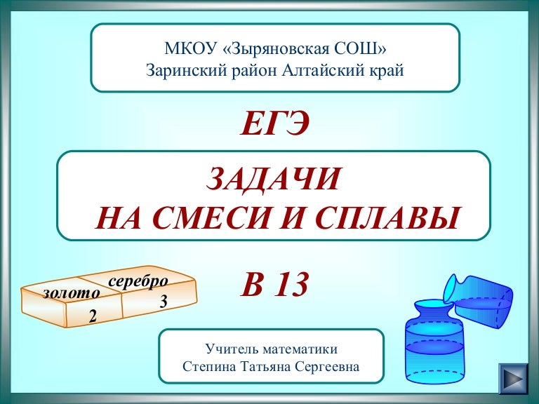 Задачи на смеси и сплавы 9 класс с решением огэ презентация
