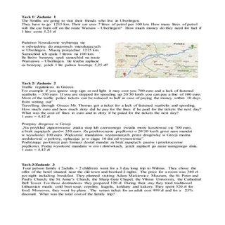 Zadania o podrózowaniu  english