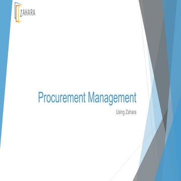 Zahara Purchase Management overview