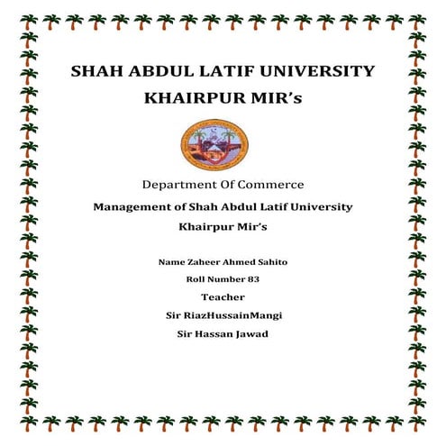 Management of Shah Abdul Latif University