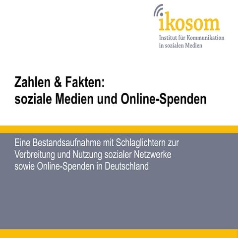 Zahlen und Fakten: soziale Medien und Online-Spenden