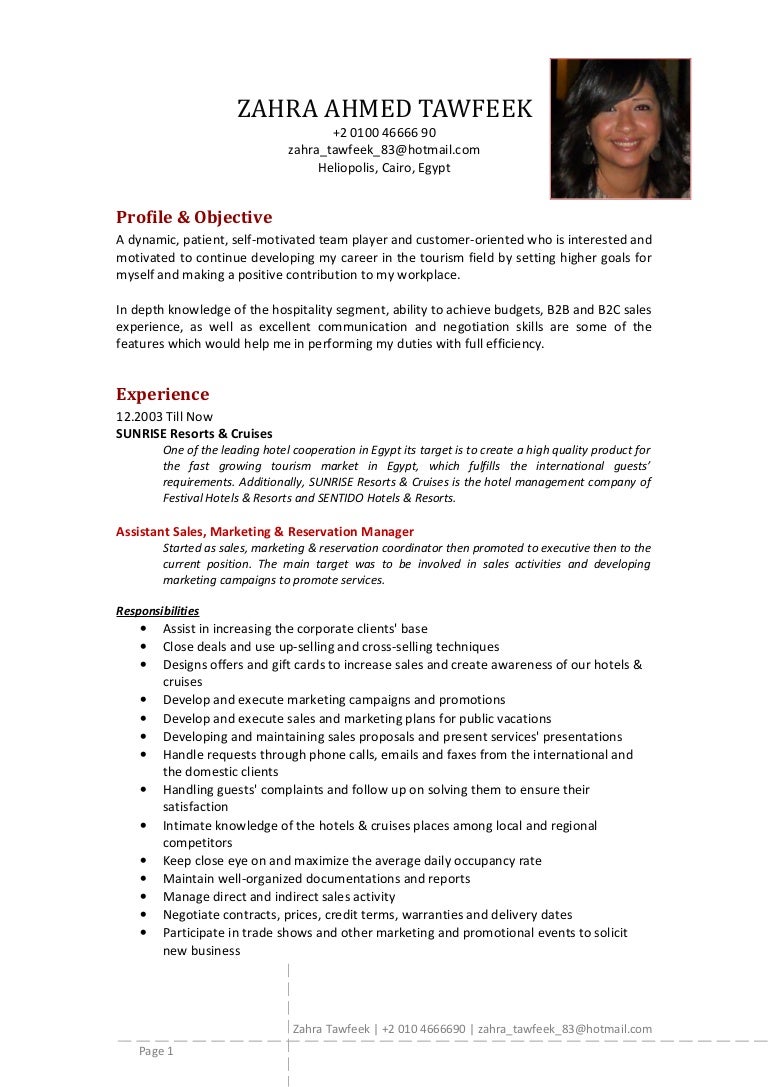 zahra tawfeek cv objective format for resume