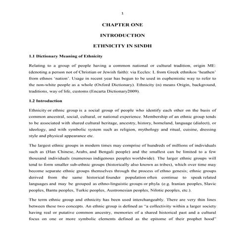 Ethnicity in Sindh A comprehensive View
