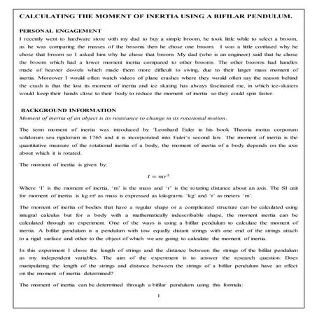 PHYSICS INTERNAL ASSESSMENT IBDP| PHYSICS IA 