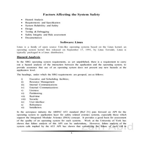 Factors Affecting the System Safety || Linux